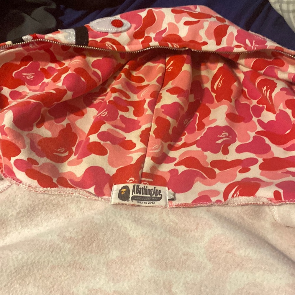 pink bape hoodie